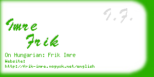 imre frik business card